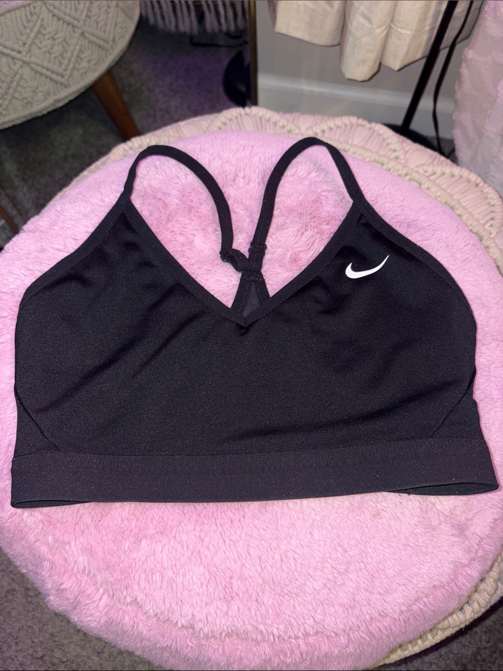 ⁠Nike Black High Support Racerback Sports Bra - Tight Fit / Compressive⁠